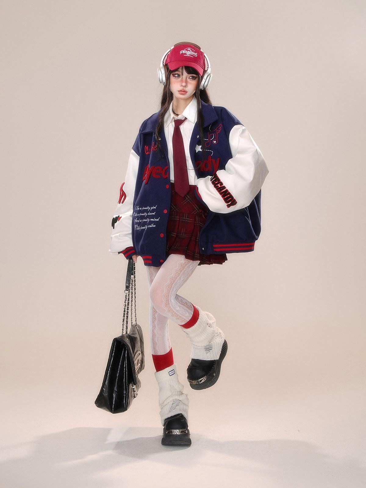 kelly kitty American Plaid Tartan A Line Slimming Pleated Women&