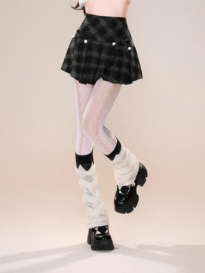 kelly kitty American Plaid Tartan A Line Slimming Pleated Women&