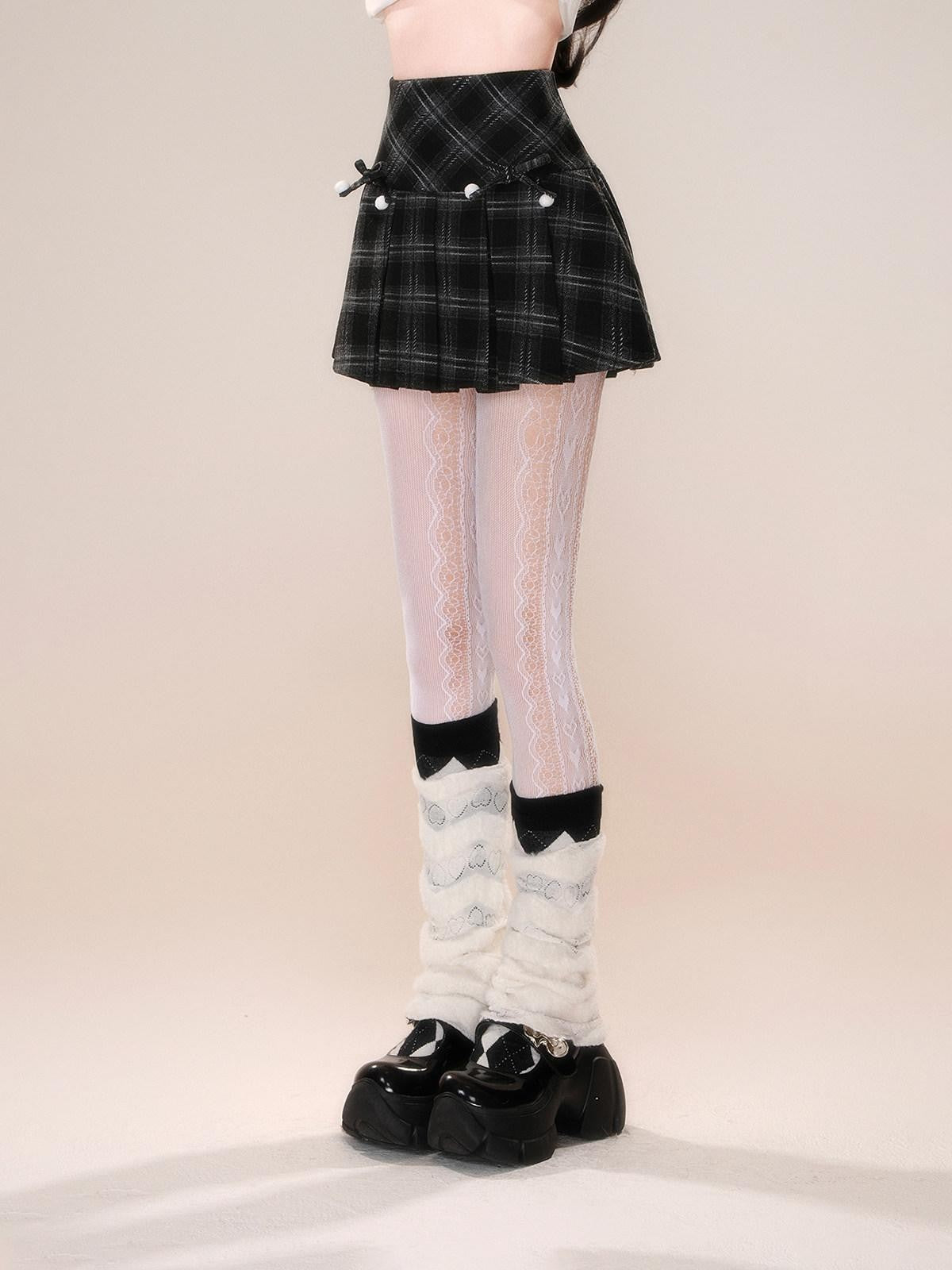 kelly kitty American Plaid Tartan A Line Slimming Pleated Women&