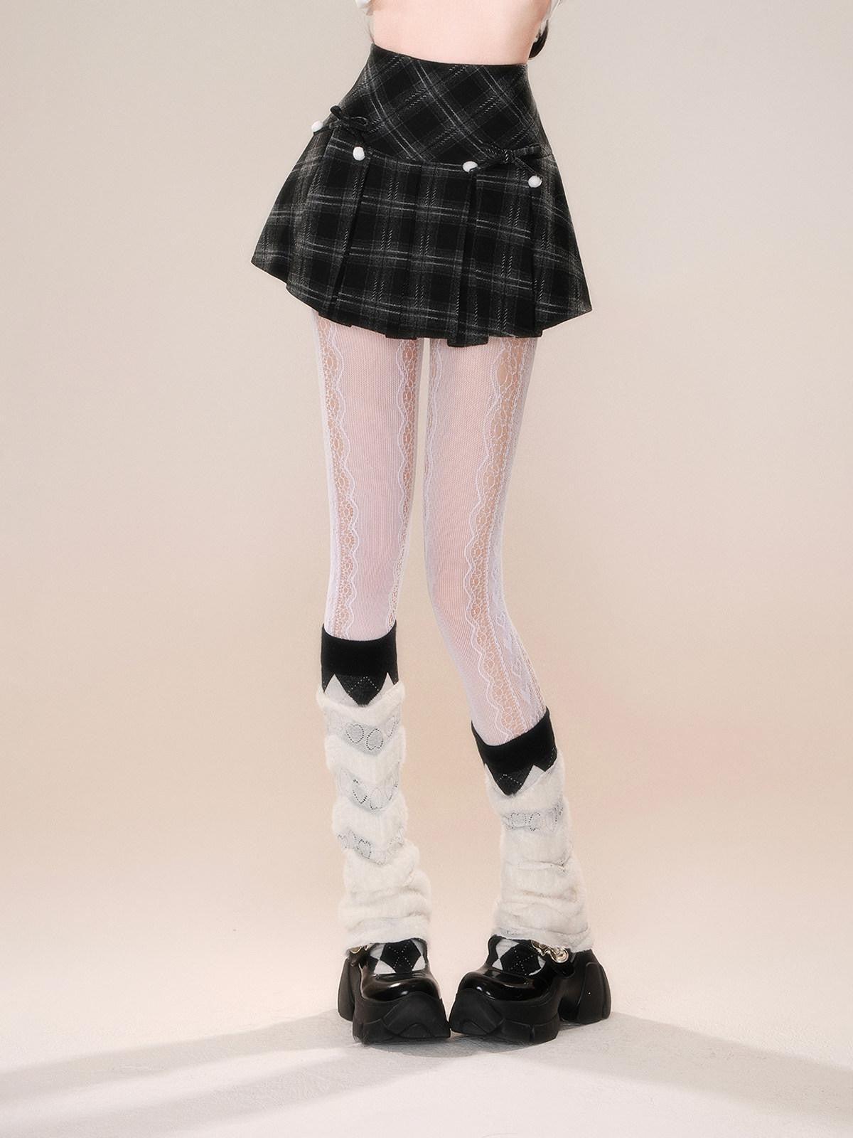 kelly kitty American Plaid Tartan A Line Slimming Pleated Women&