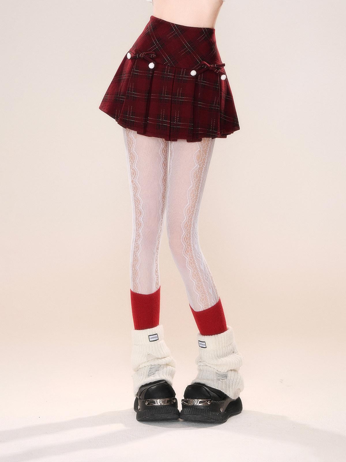 kelly kitty American Plaid Tartan A Line Slimming Pleated Women&
