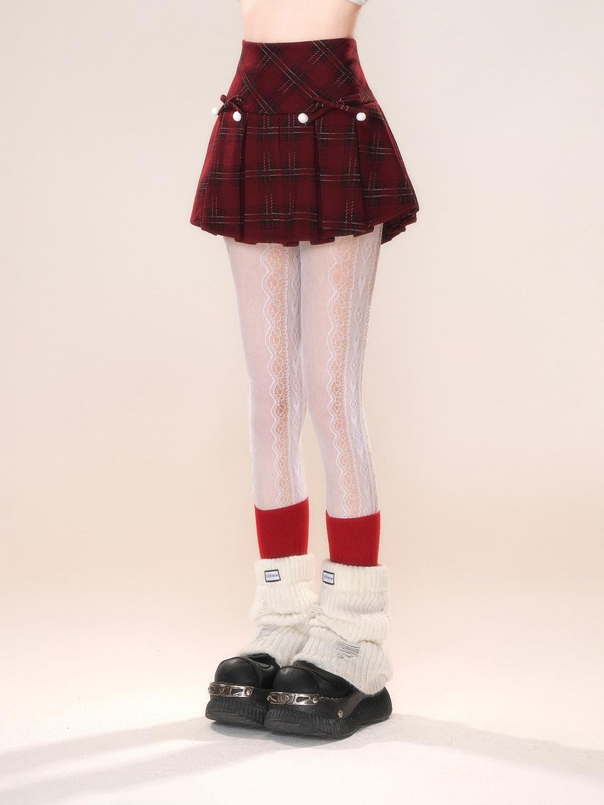 kelly kitty American Plaid Tartan A Line Slimming Pleated Women&