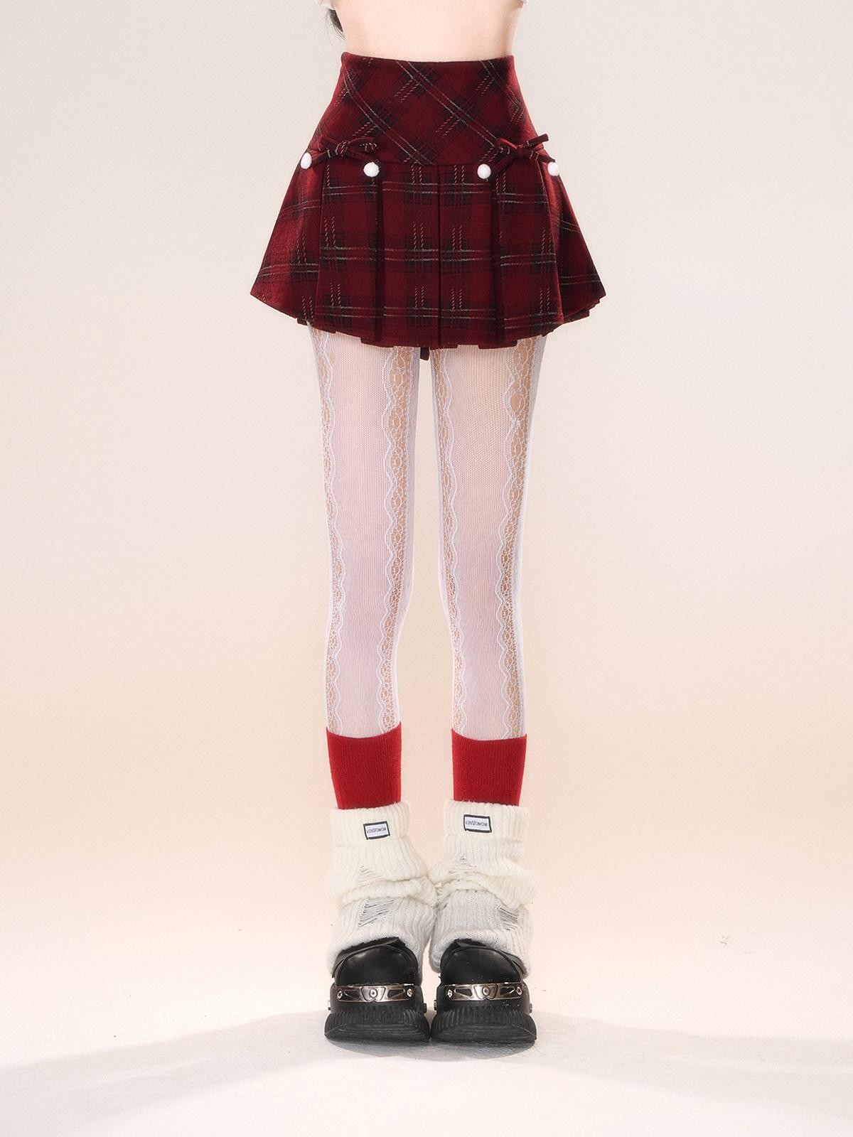 kelly kitty American Plaid Tartan A Line Slimming Pleated Women&
