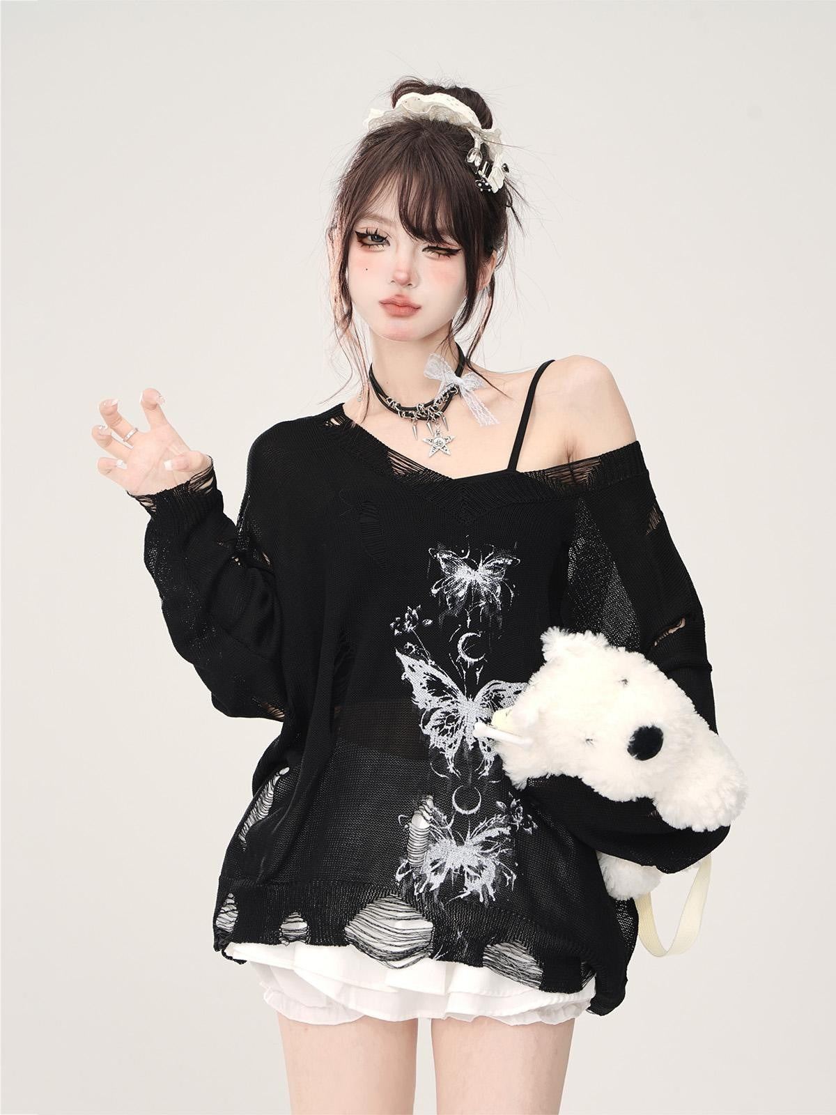 kelly kitty Animal Print Long Sleeve Women&