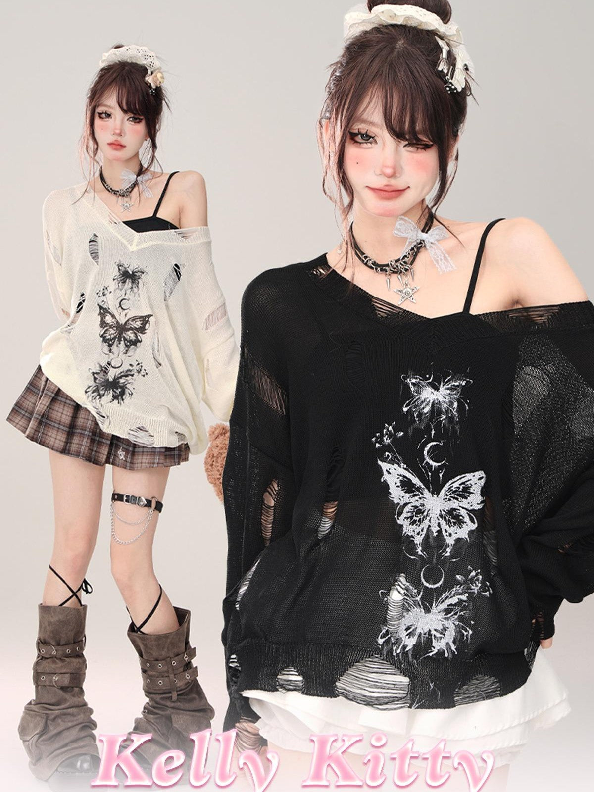 kelly kitty Animal Print Long Sleeve Women&