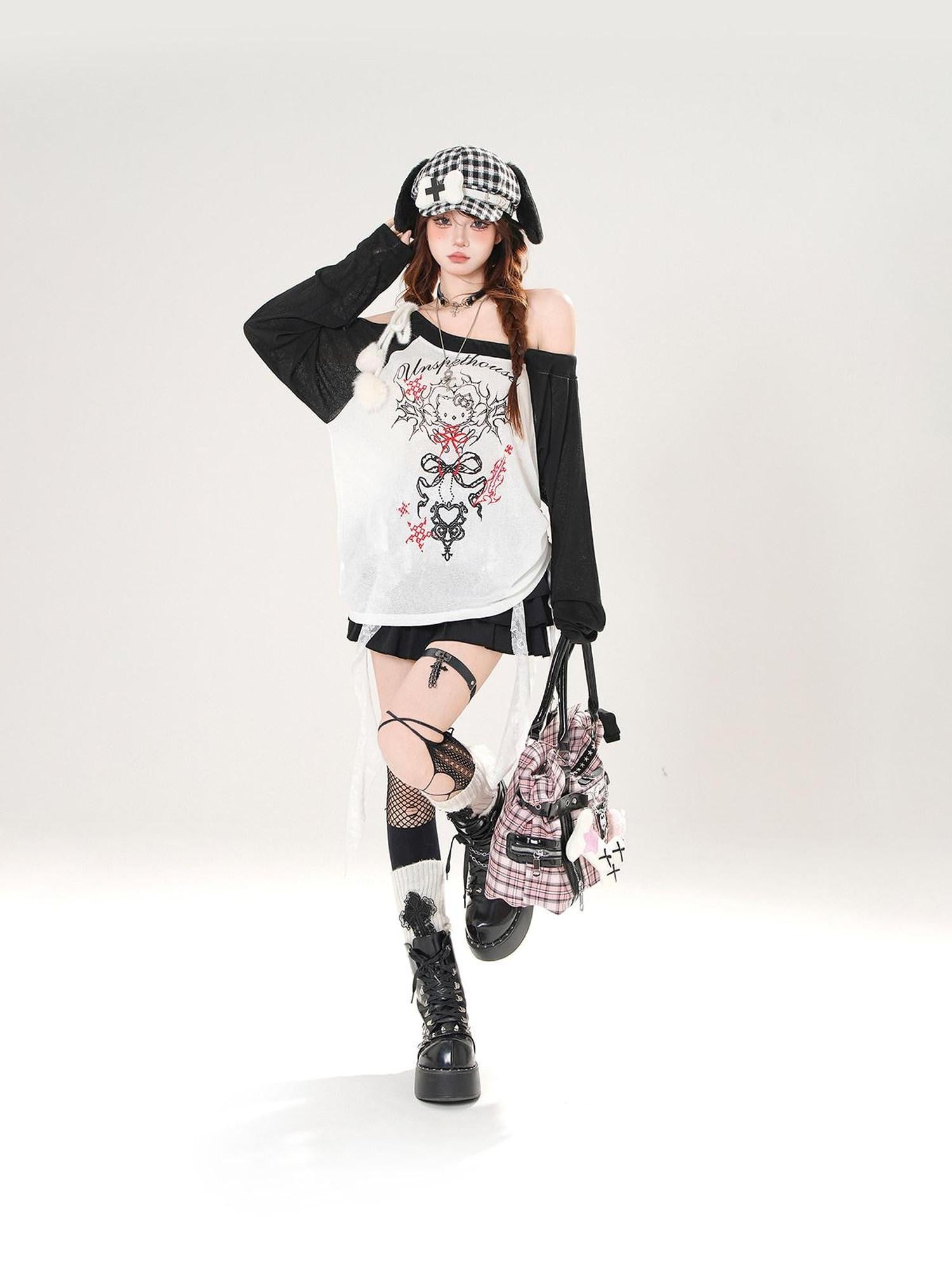 kelly kitty Asymmetric Shoulder Uv Coverup Loose Slim Women&