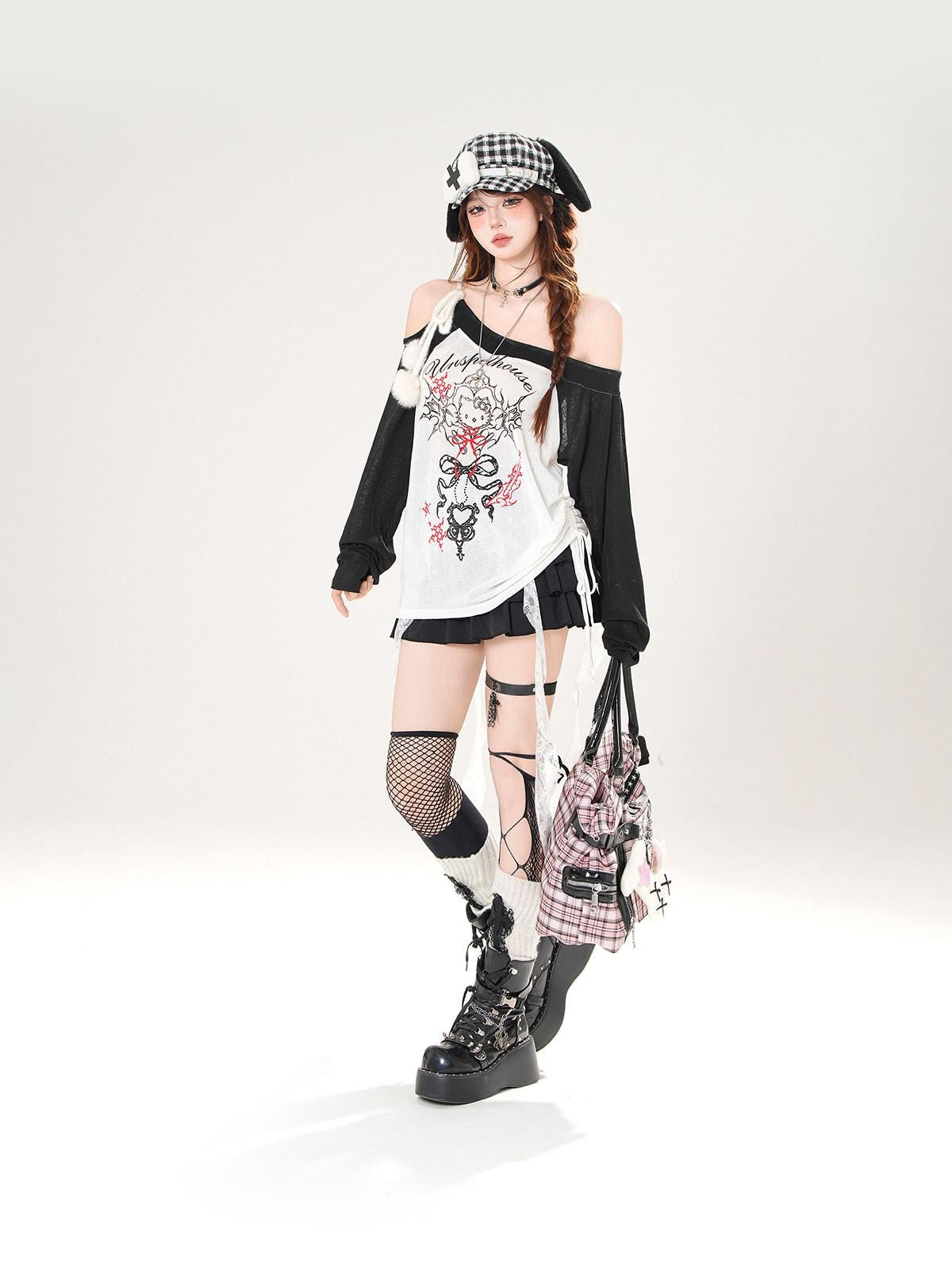 kelly kitty Asymmetric Shoulder Uv Coverup Loose Slim Women&