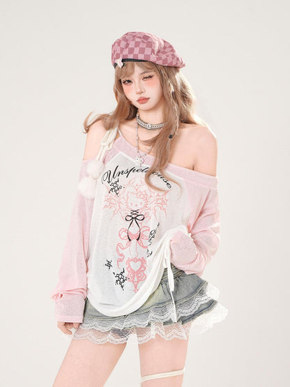 kelly kitty Asymmetric Shoulder Uv Coverup Loose Slim Women&