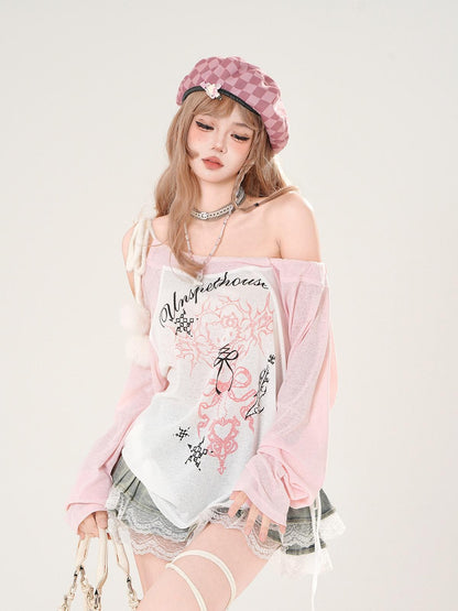 kelly kitty Asymmetric Shoulder Uv Coverup Loose Slim Women&
