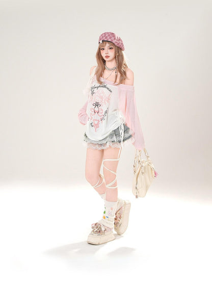 kelly kitty Asymmetric Shoulder Uv Coverup Loose Slim Women&