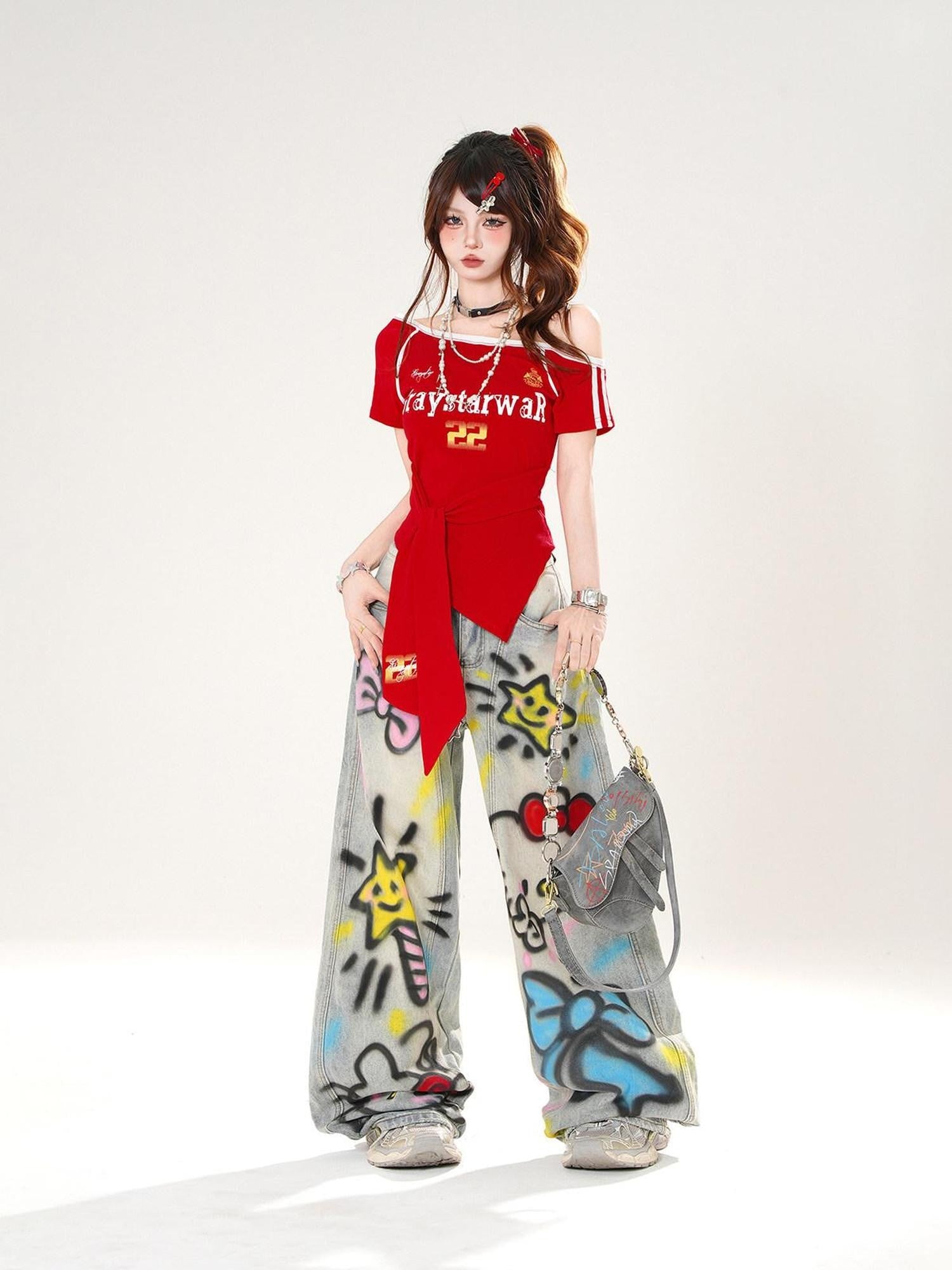 kelly kitty Asymmetric Shoulder Waist Cinch Slim Sleeve Women&