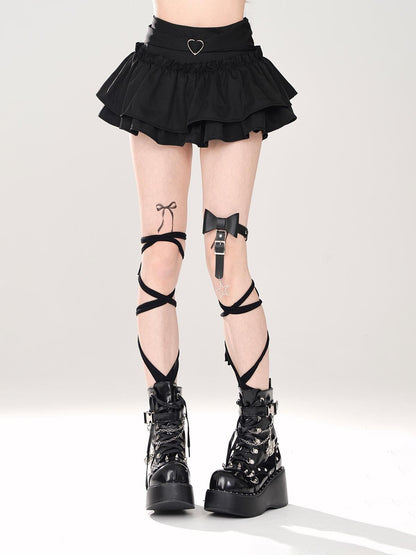 kelly kitty Black A Line Puffed Tiered Slim Women&