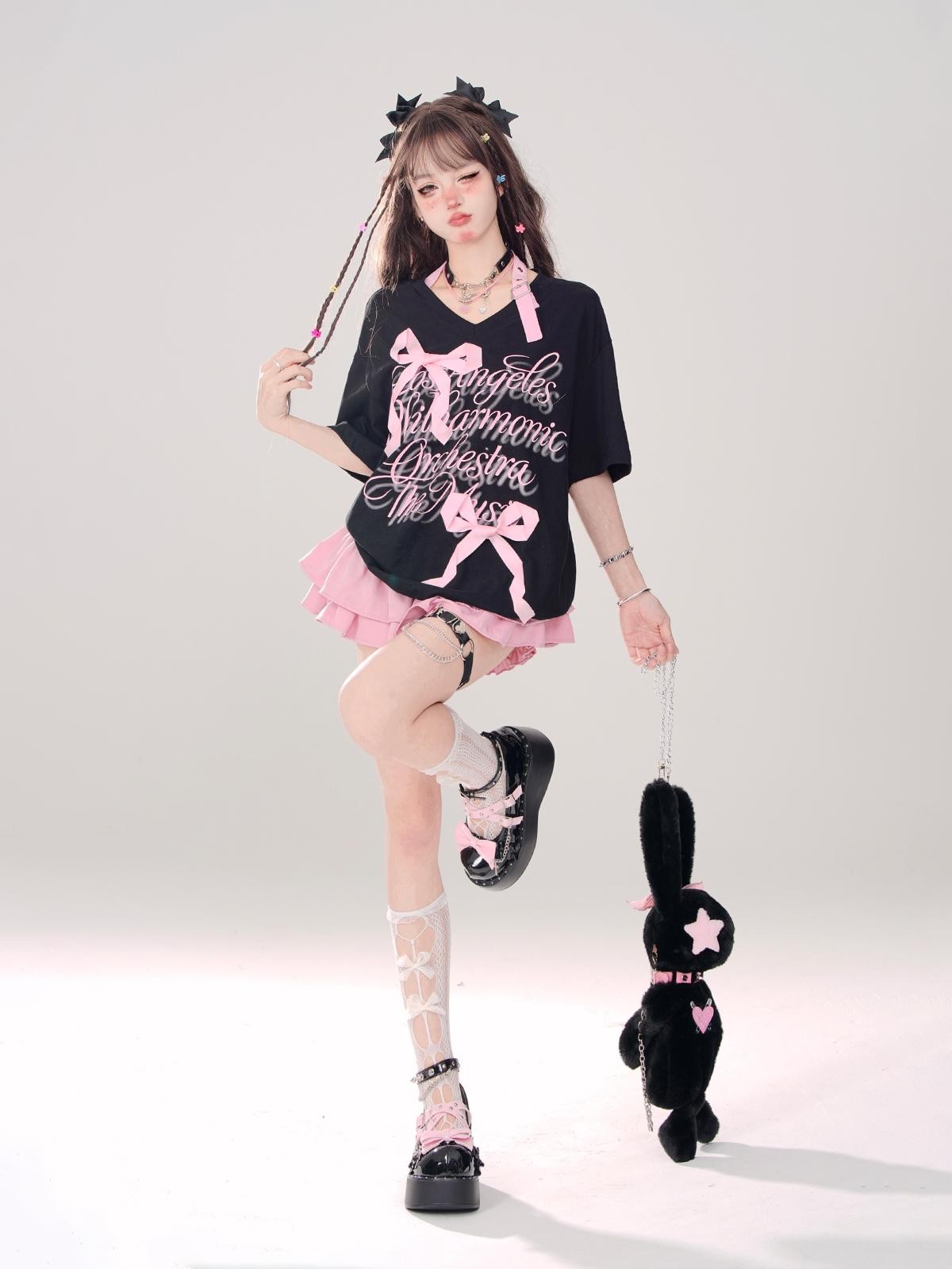 kelly kitty Black A Line Puffed Tiered Slim Women&