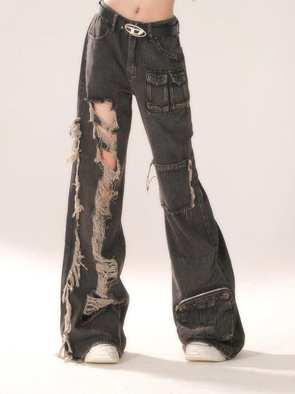 kelly kitty Black Ripped Workwear American Vintage Women&