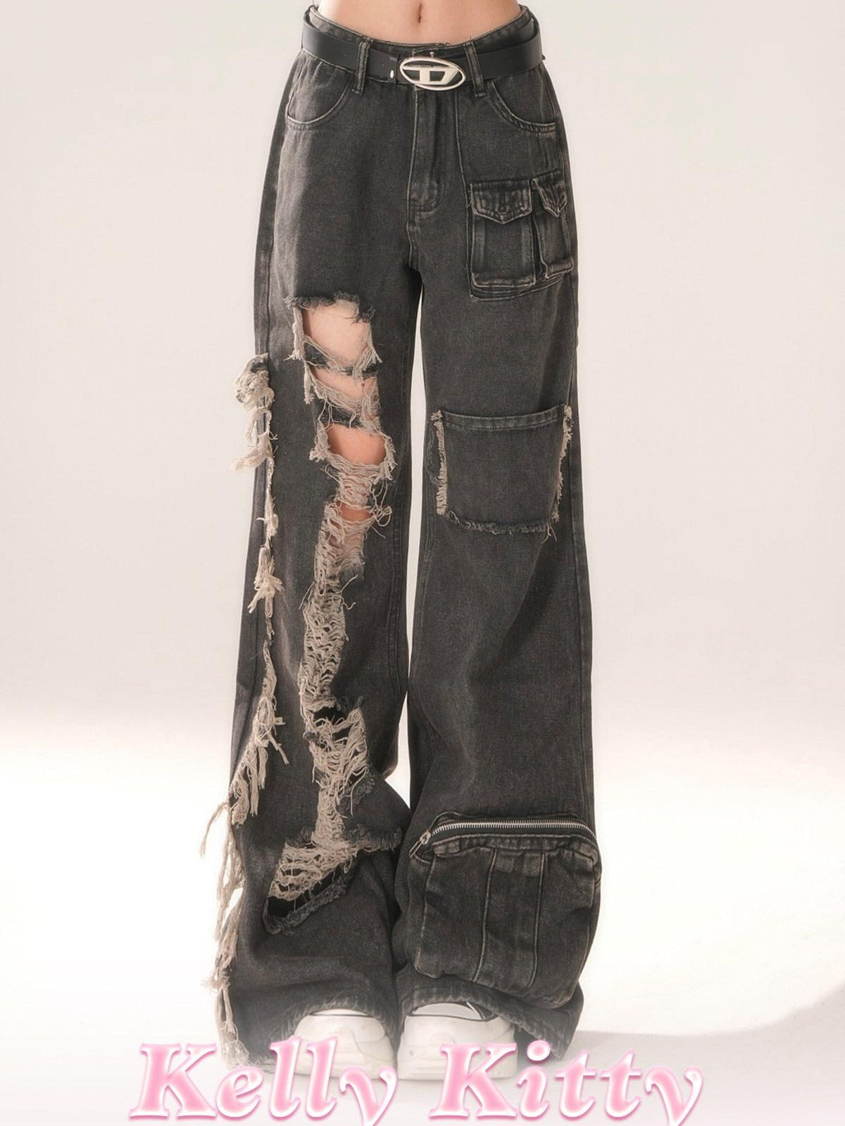 kelly kitty Black Ripped Workwear American Vintage Women&