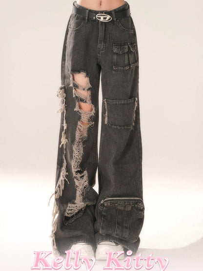 kelly kitty Black Ripped Workwear American Vintage Women&