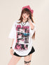 kelly_kitty_Colorful_Painted_Art_Set_In_Shoulder_Short_Sleeve_Women&