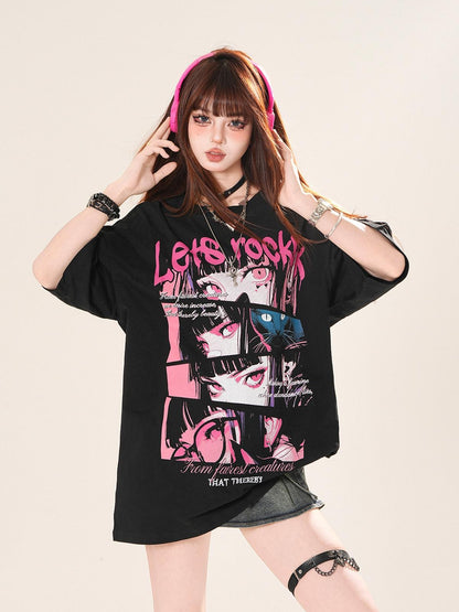 kelly kitty Colorful Painted Art Set In Shoulder Short Sleeve Women&