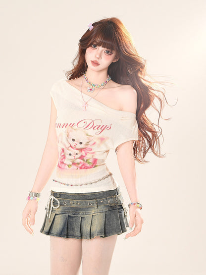 kelly_kitty_Cropped_Short_Sleeve_Waist_Shaping_Sweet_Sexy_Women&