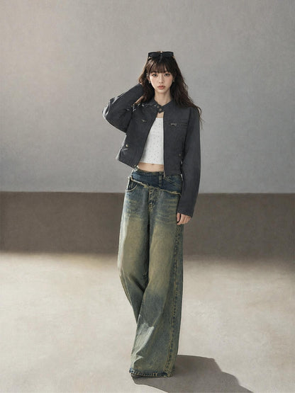 kelly kitty Cropped Zippered Slim Fit Moto Edgy Women&