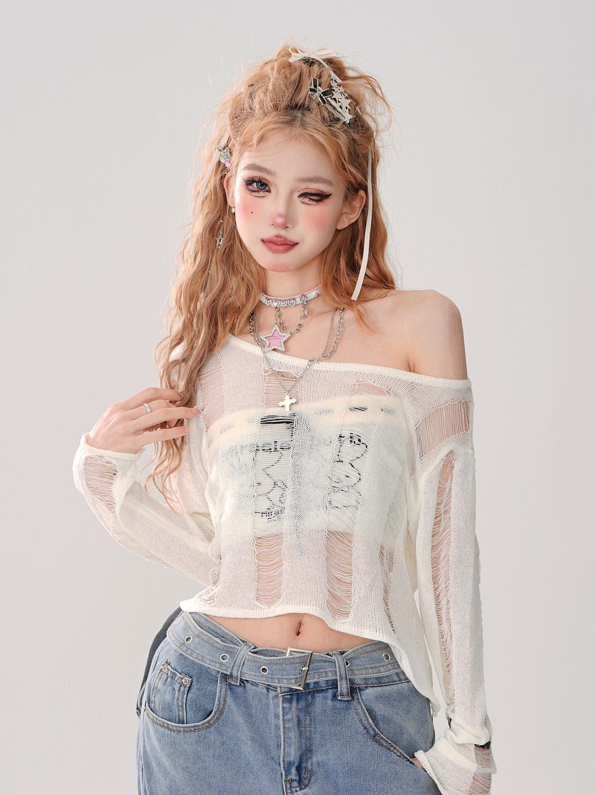 kelly kitty Cutout Asymmetric Cropped Street Women&