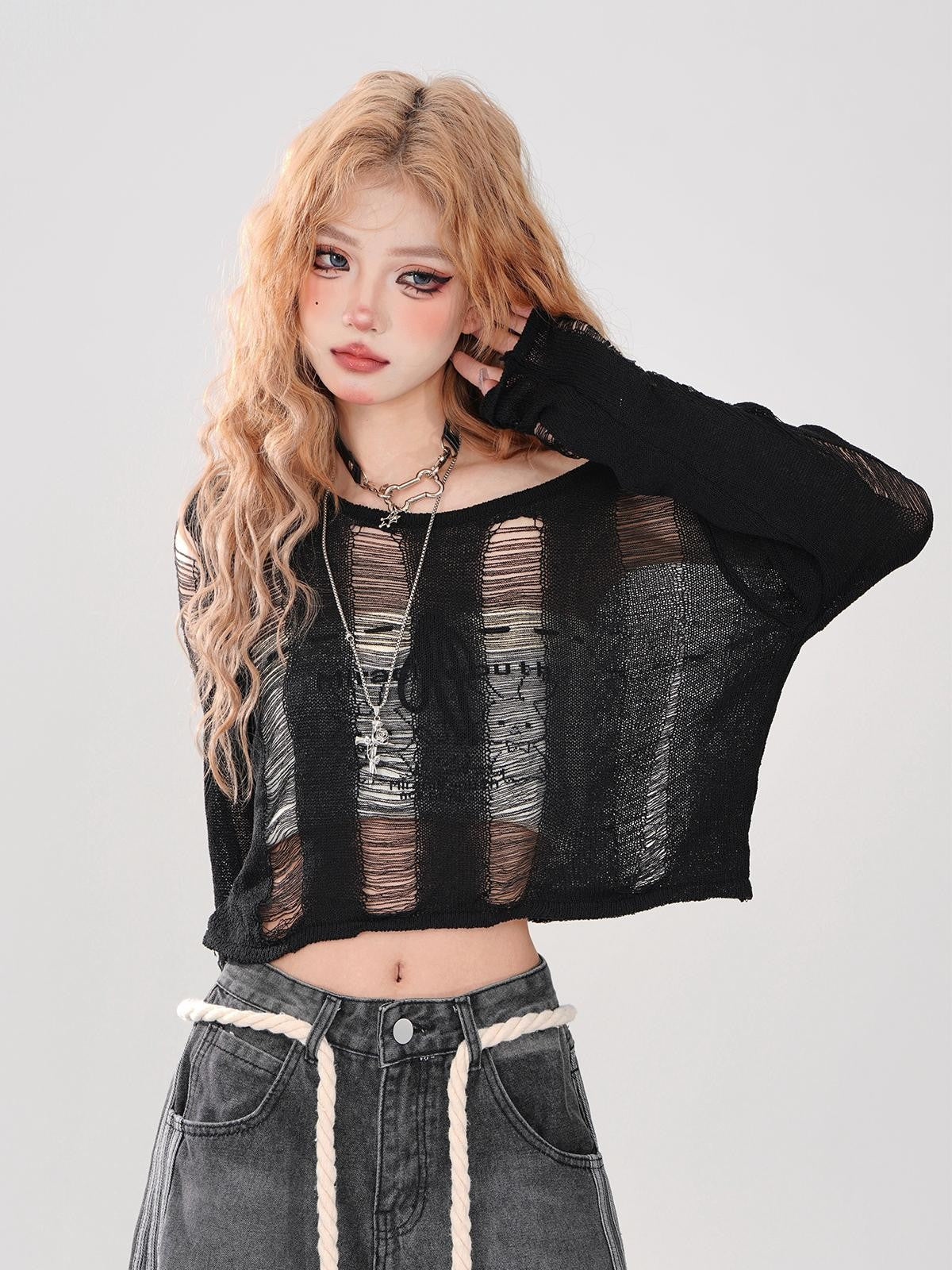 kelly kitty Cutout Asymmetric Cropped Street Women&