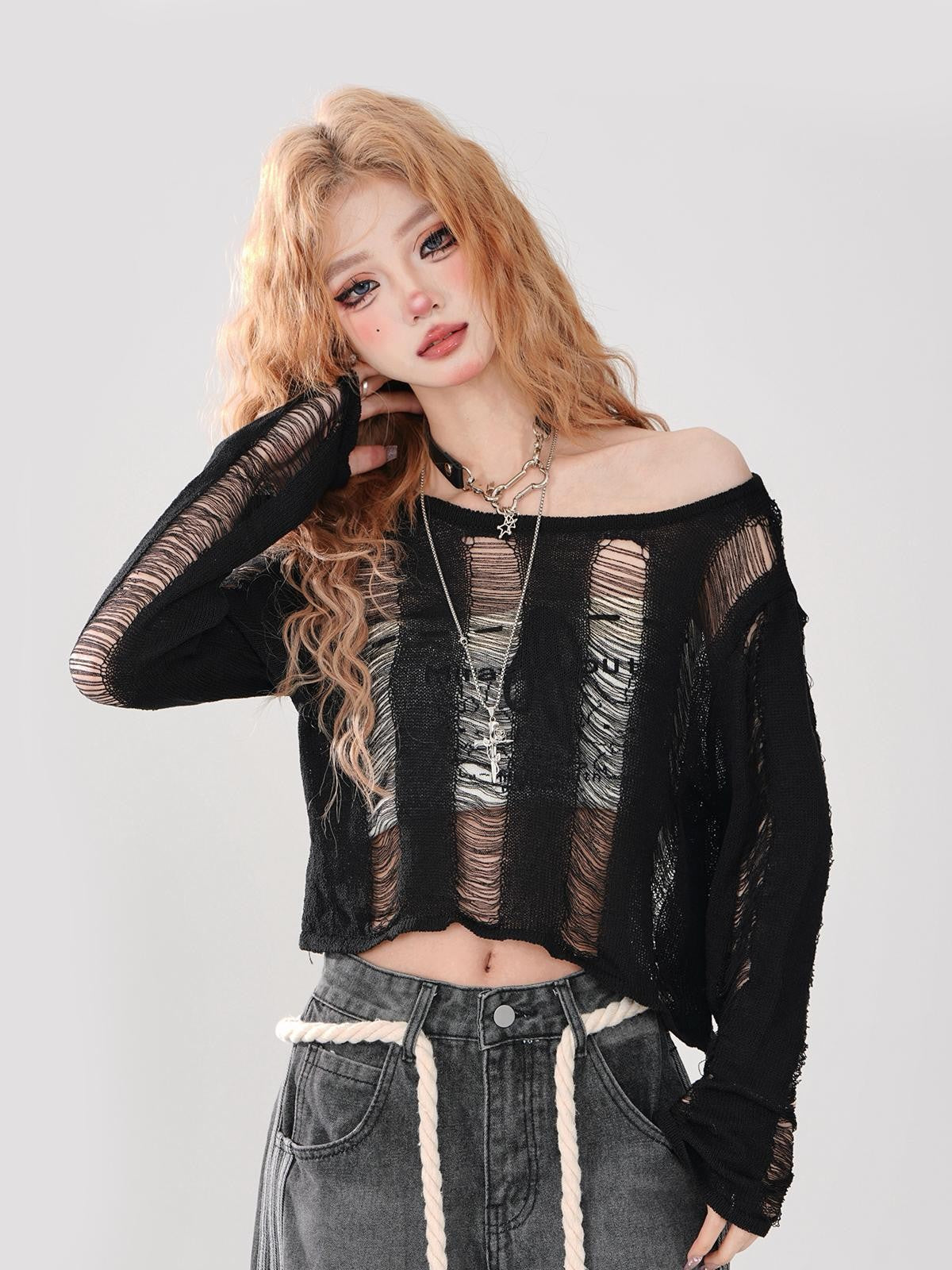 kelly kitty Cutout Asymmetric Cropped Street Women&