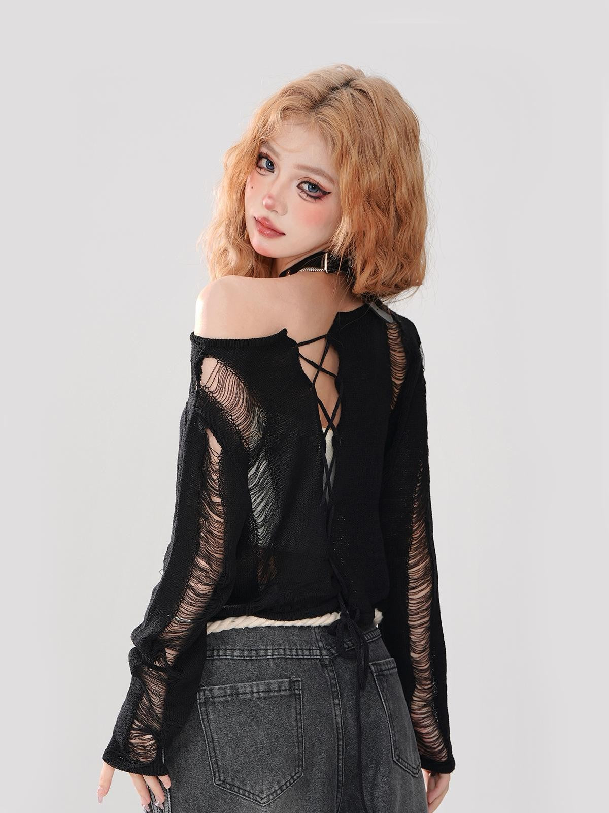 kelly kitty Cutout Asymmetric Cropped Street Women&