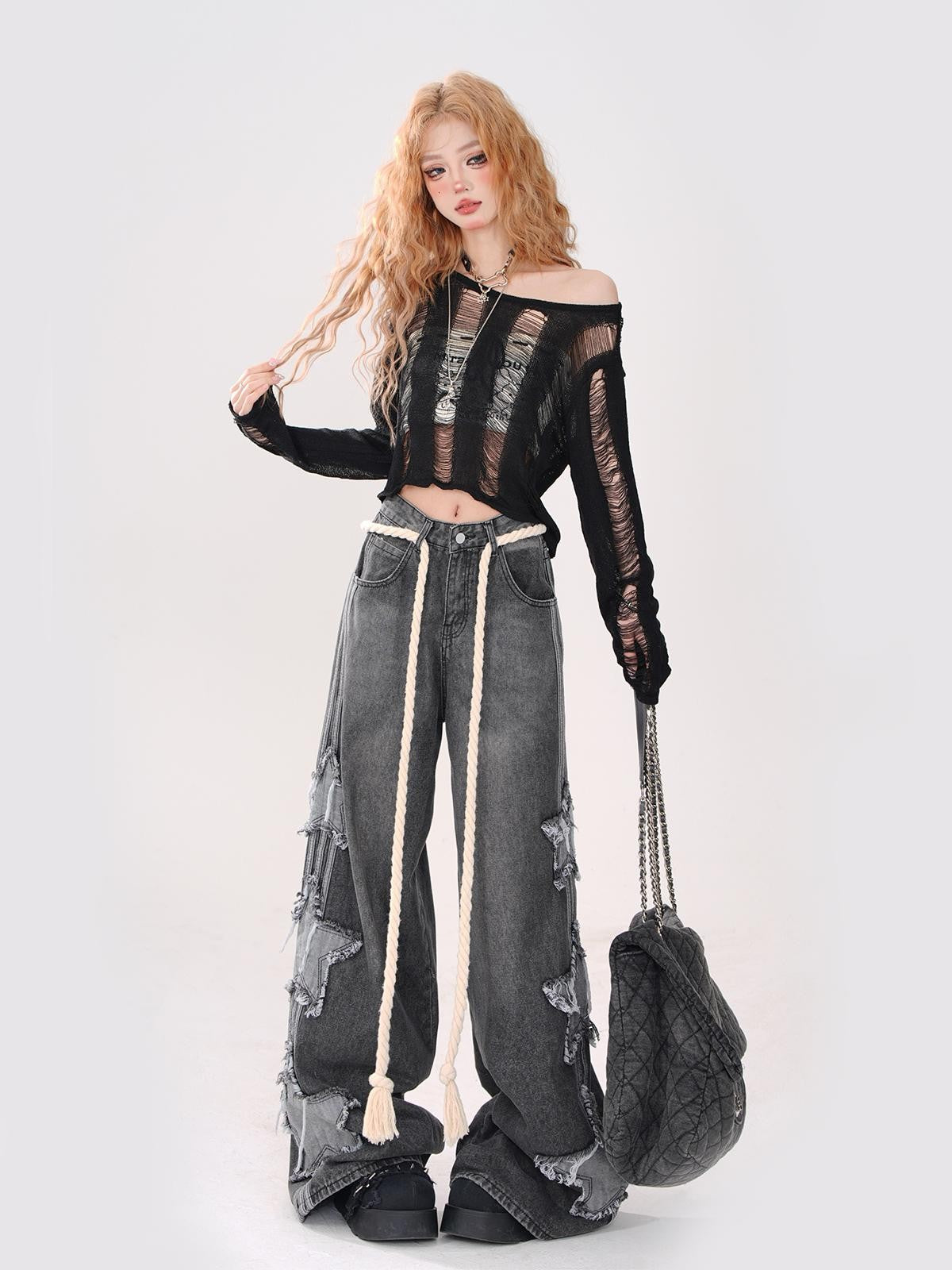 kelly kitty Cutout Asymmetric Cropped Street Women&