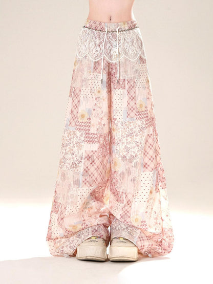 kelly kitty Floral Scroll Print Relaxed Loose Slimming Women&