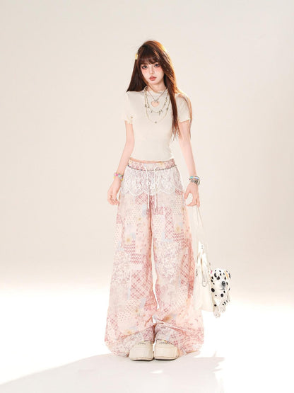 kelly kitty Floral Scroll Print Relaxed Loose Slimming Women&