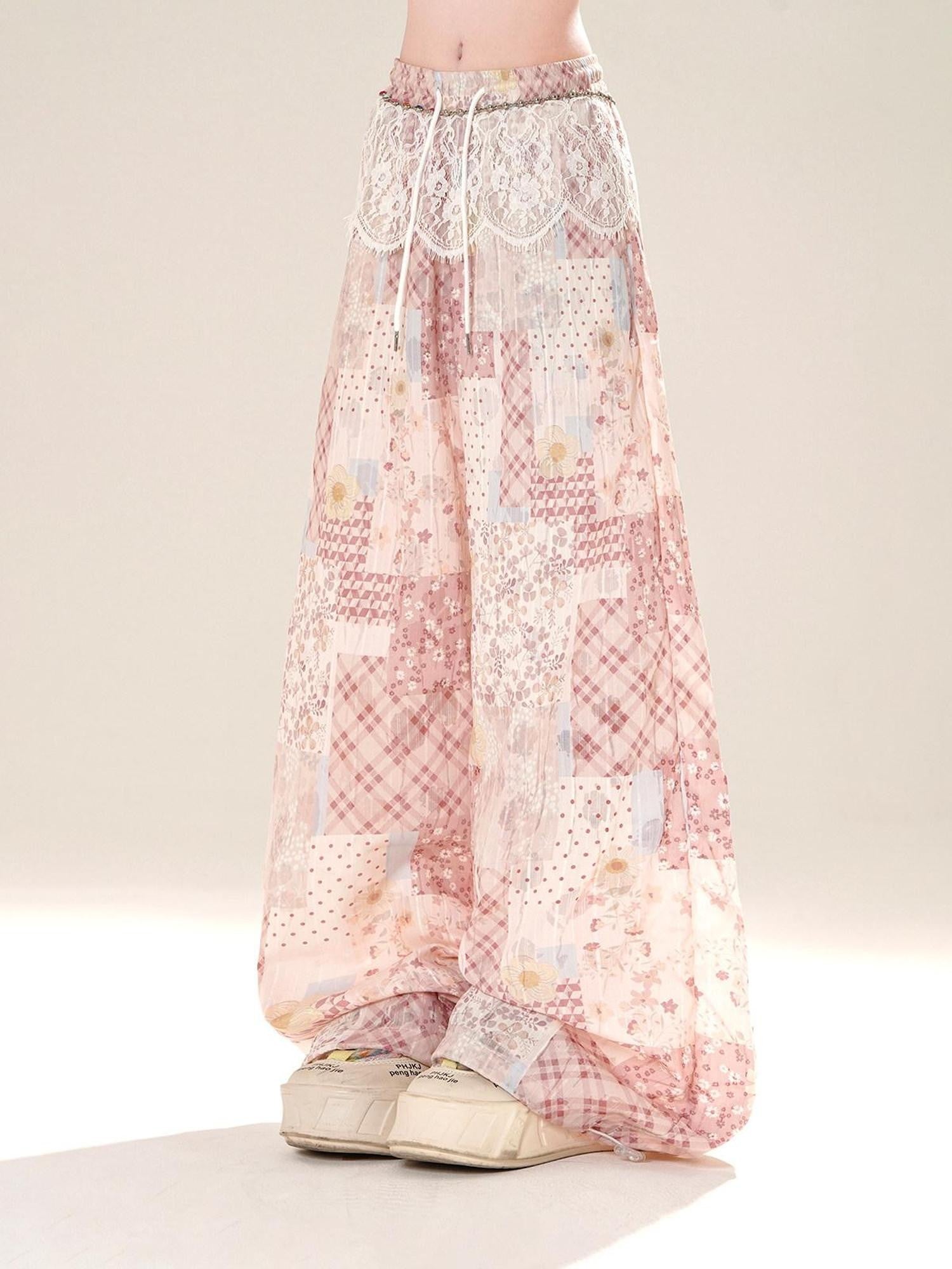 kelly kitty Floral Scroll Print Relaxed Loose Slimming Women&