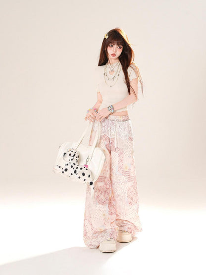 kelly kitty Floral Scroll Print Relaxed Loose Slimming Women&