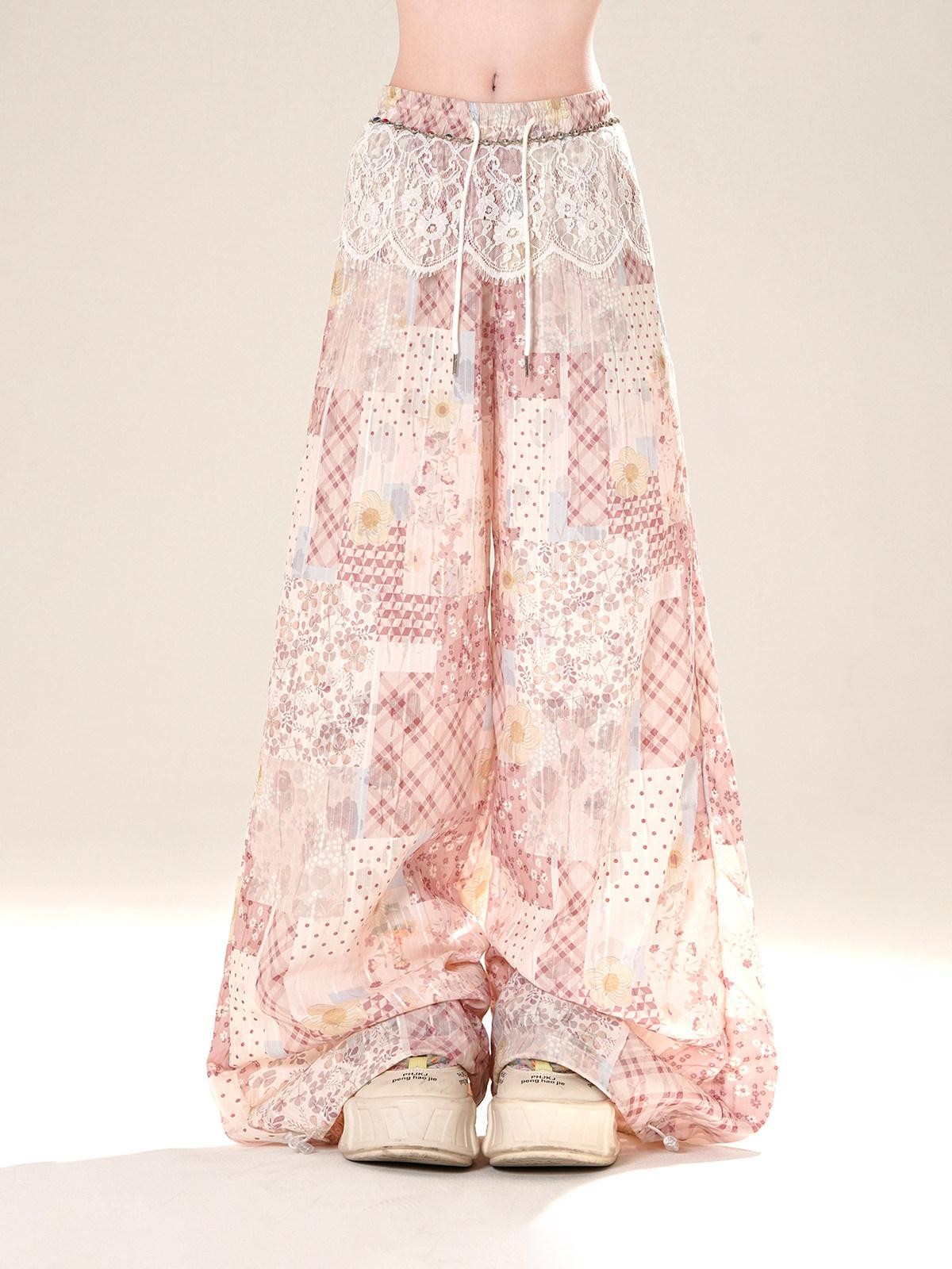 kelly kitty Floral Scroll Print Relaxed Loose Slimming Women&
