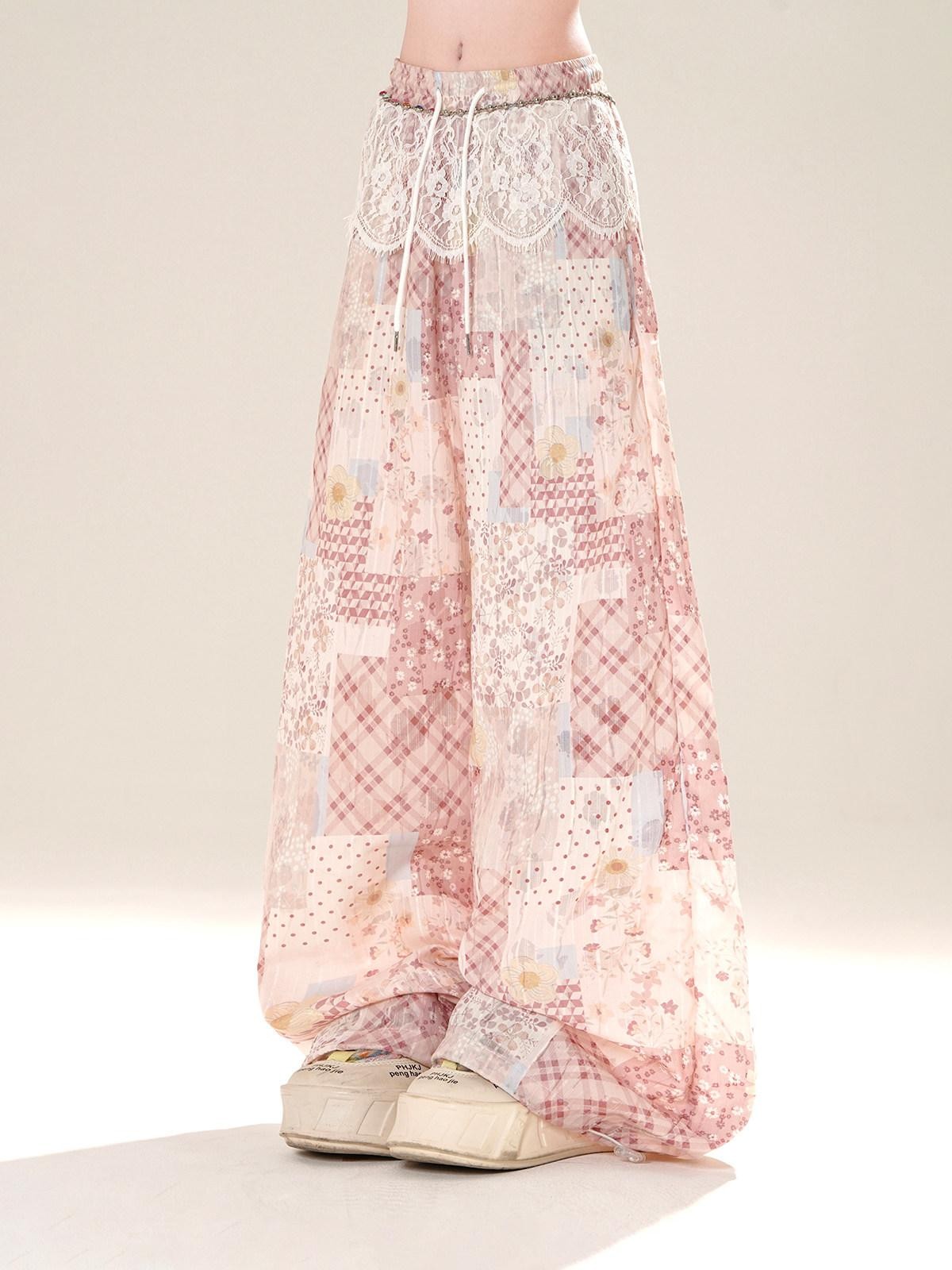 kelly kitty Floral Scroll Print Relaxed Loose Slimming Women&