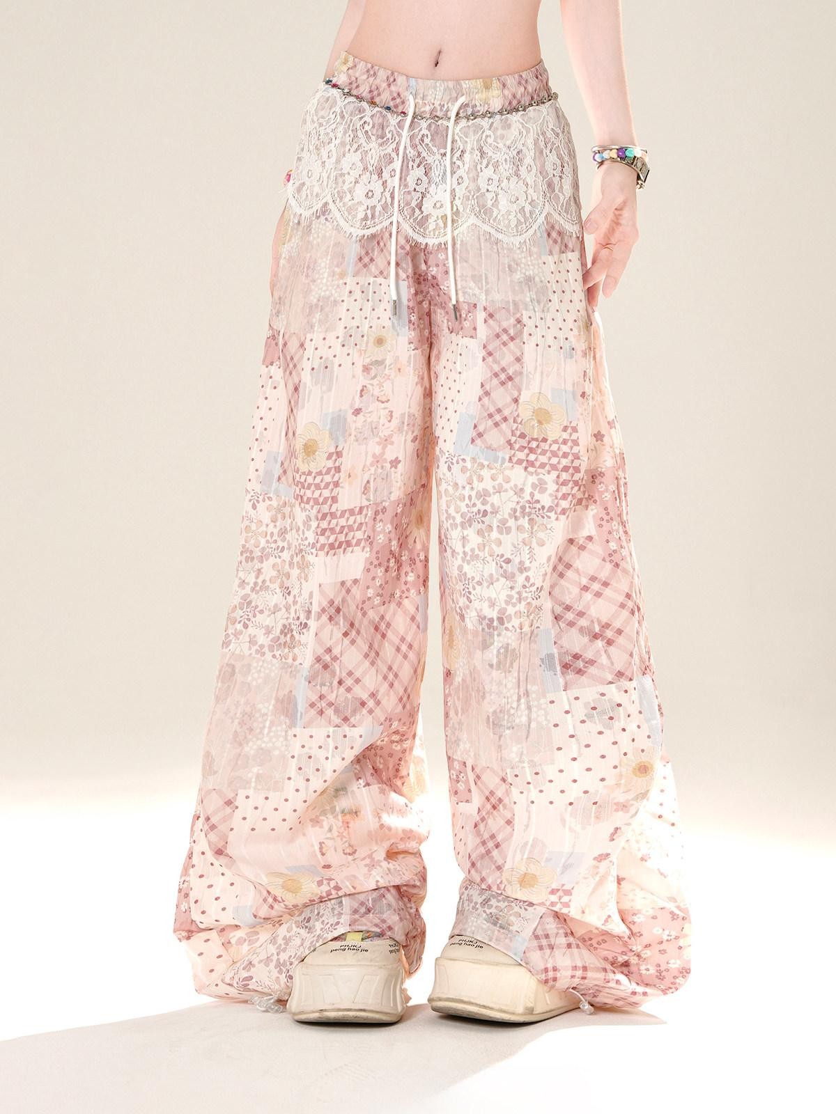kelly kitty Floral Scroll Print Relaxed Loose Slimming Women&