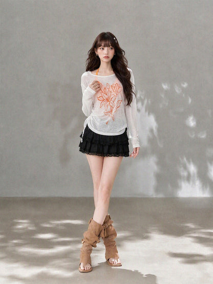 kelly kitty Halter Layered Floral Loose Fit Women&