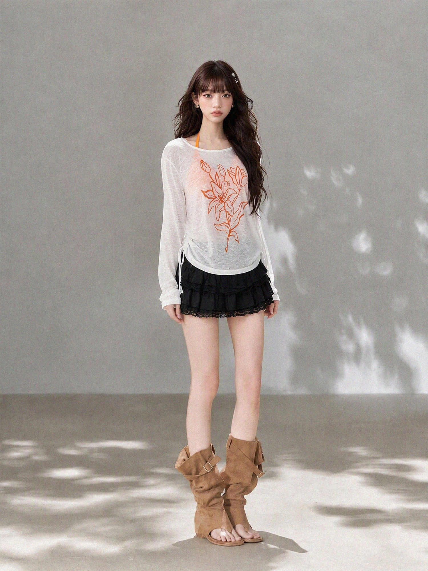 kelly kitty Halter Layered Floral Loose Fit Women&