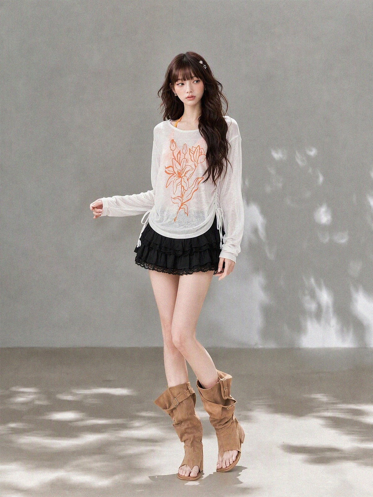 kelly kitty Halter Layered Floral Loose Fit Women&