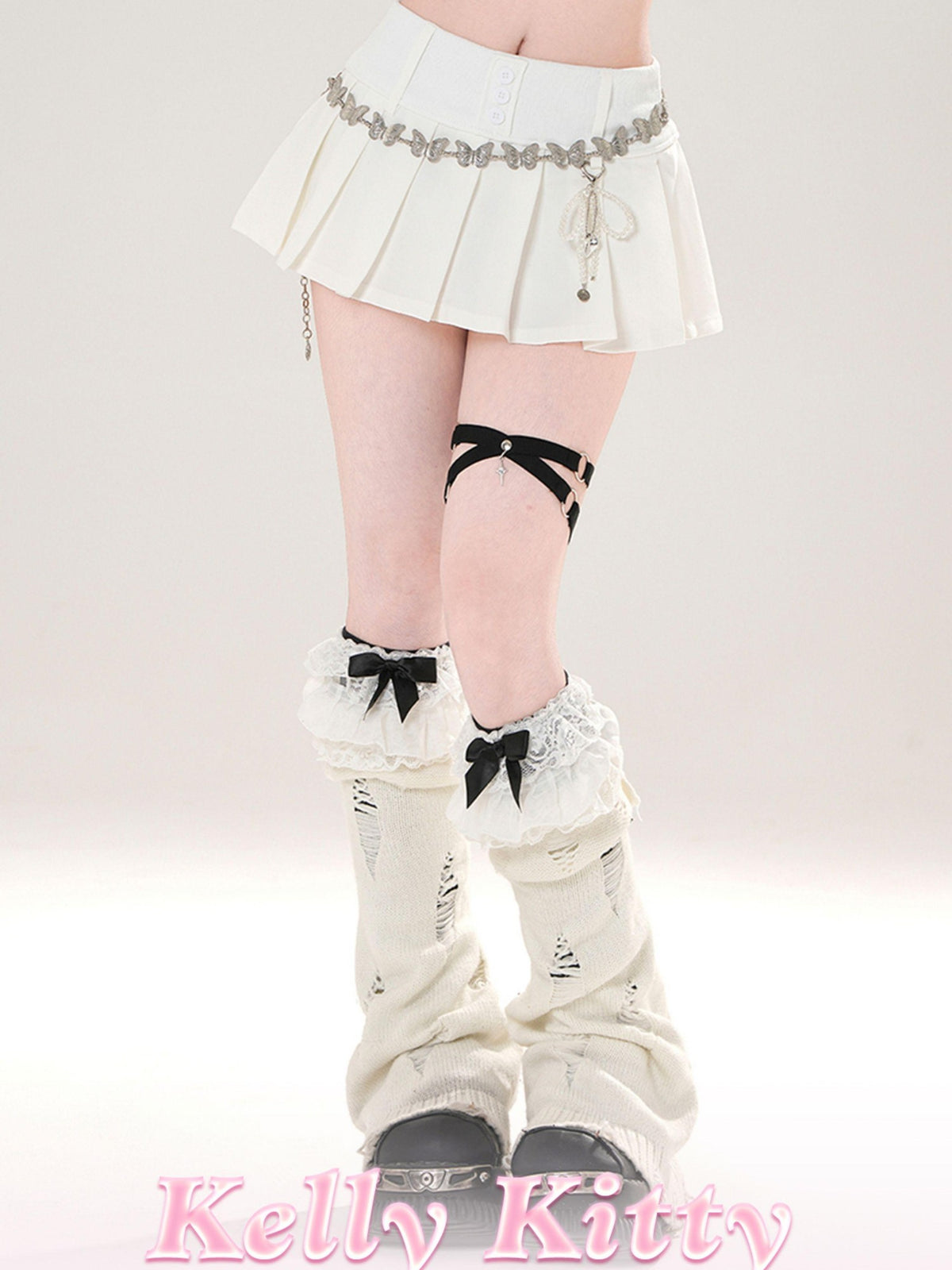 kelly kitty Korean Model Proportion Pleated A Line Puff Women&