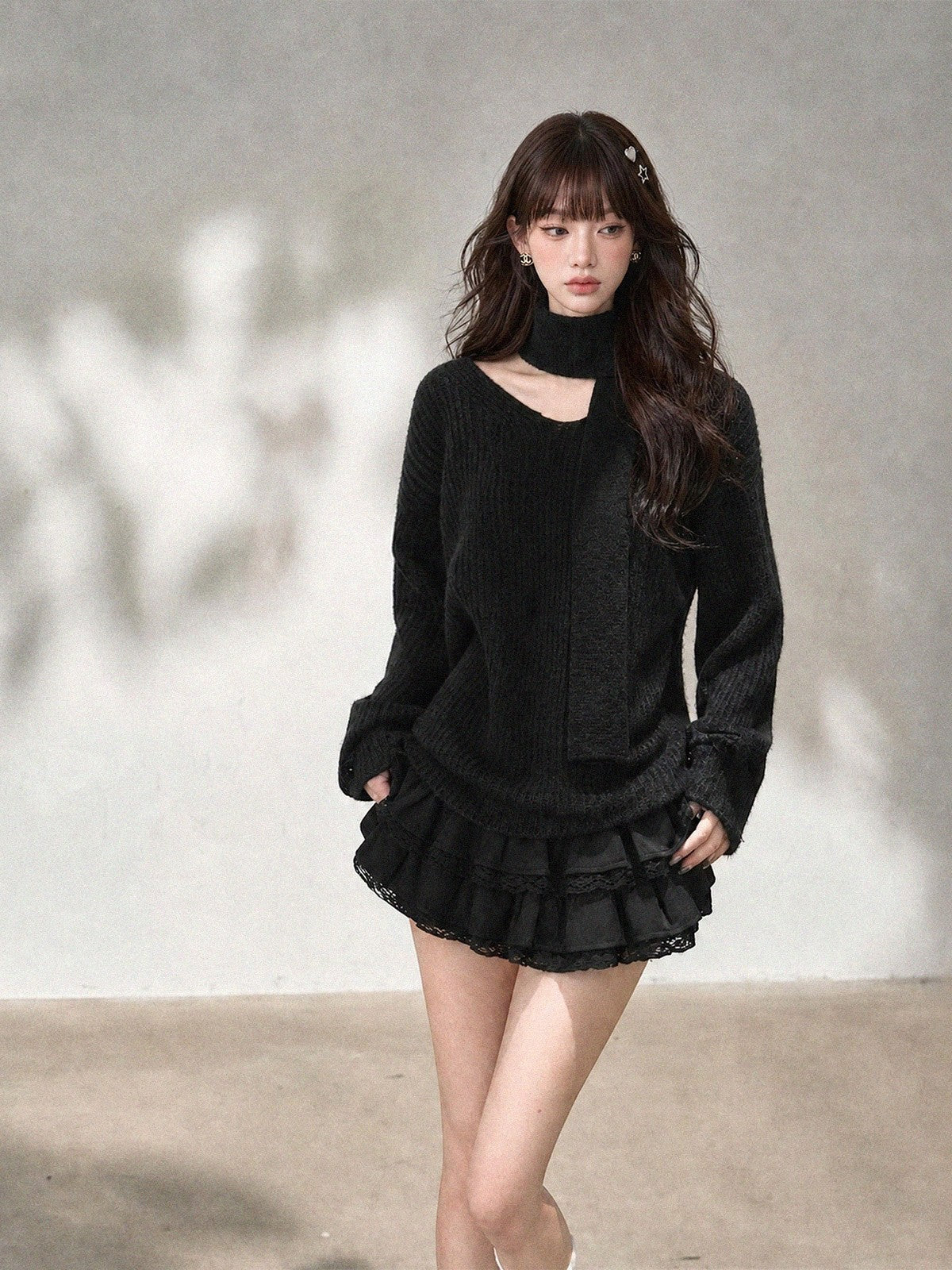 kelly_kitty_Korean_Relaxed_V-neck_Knit_Loose_Women&