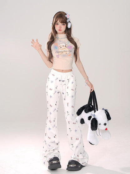 kelly kitty Leg Lengthening Slimming Elastic Drawstring Waist Women&