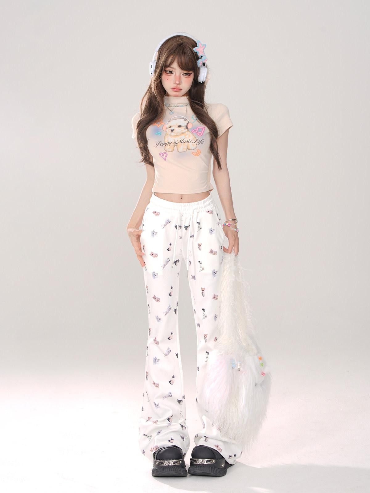 kelly kitty Leg Lengthening Slimming Elastic Drawstring Waist Women&