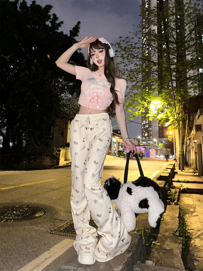 kelly kitty Leg Lengthening Slimming Elastic Drawstring Waist Women&