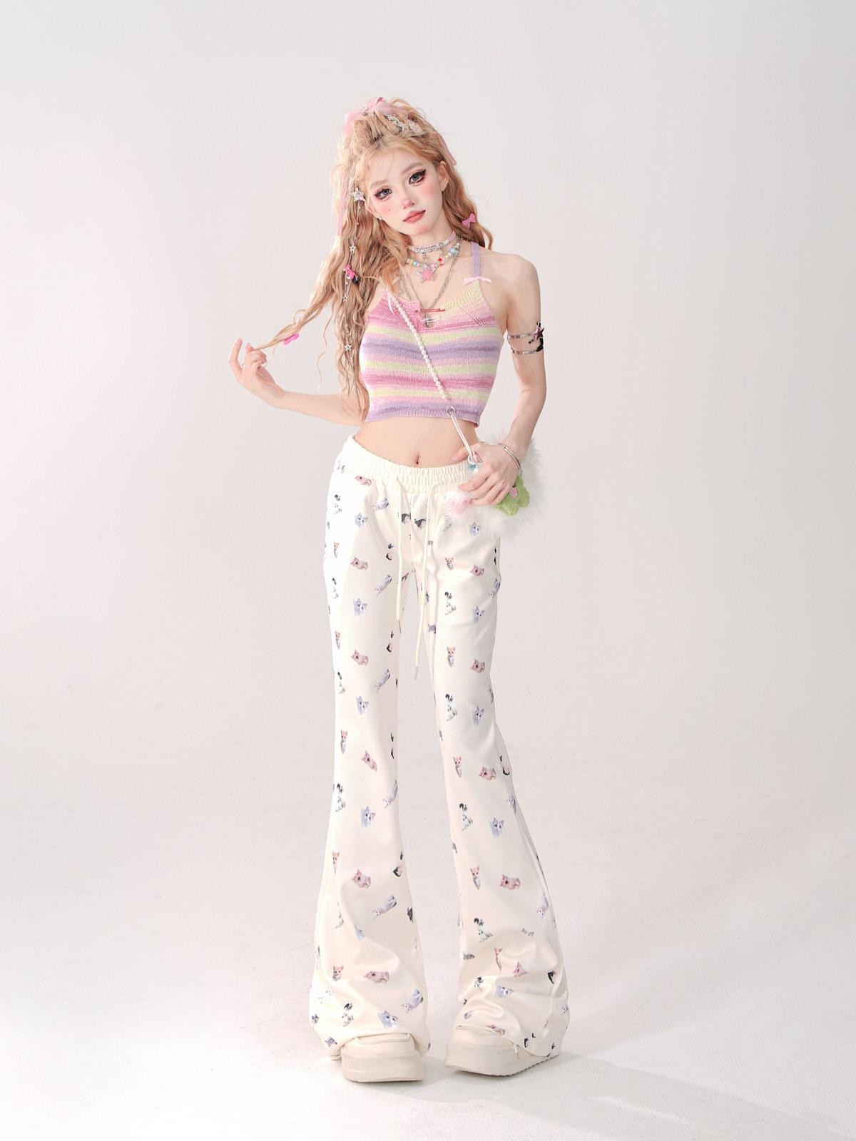 kelly kitty Leg Lengthening Slimming Elastic Drawstring Waist Women&