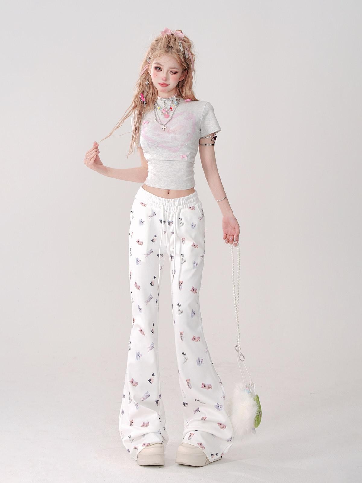 kelly kitty Leg Lengthening Slimming Elastic Drawstring Waist Women&