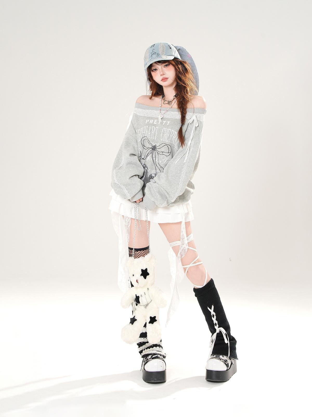kelly kitty Leggy Lace Mid Waist Casual Standard Women&