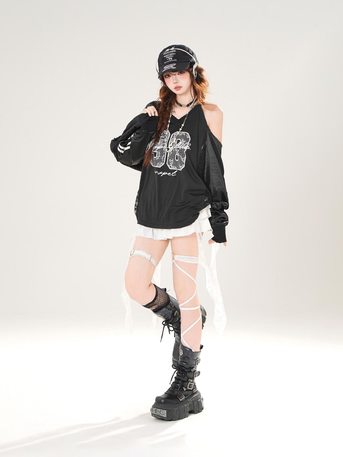kelly kitty Leggy Lace Mid Waist Casual Standard Women&