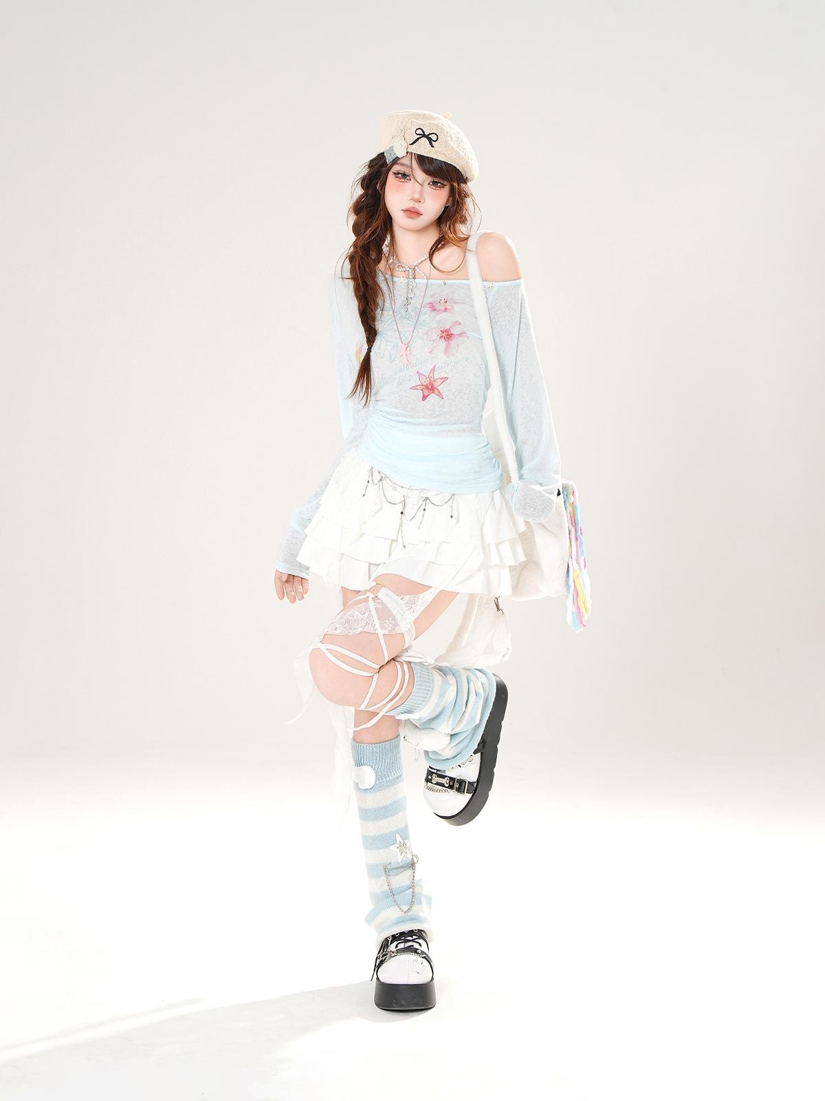 kelly kitty Leggy Lace Mid Waist Casual Standard Women&