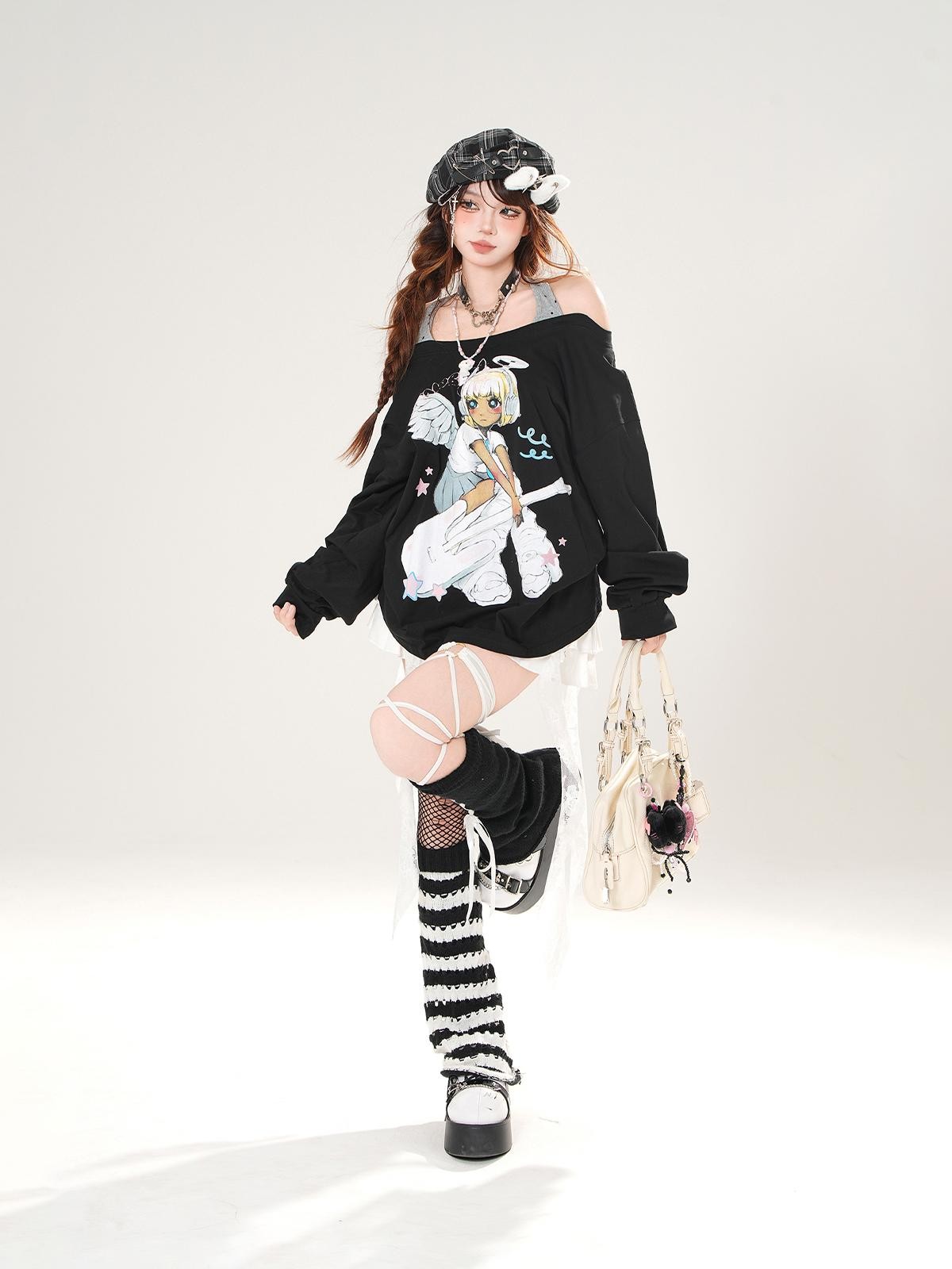 kelly kitty Leggy Lace Mid Waist Casual Standard Women&